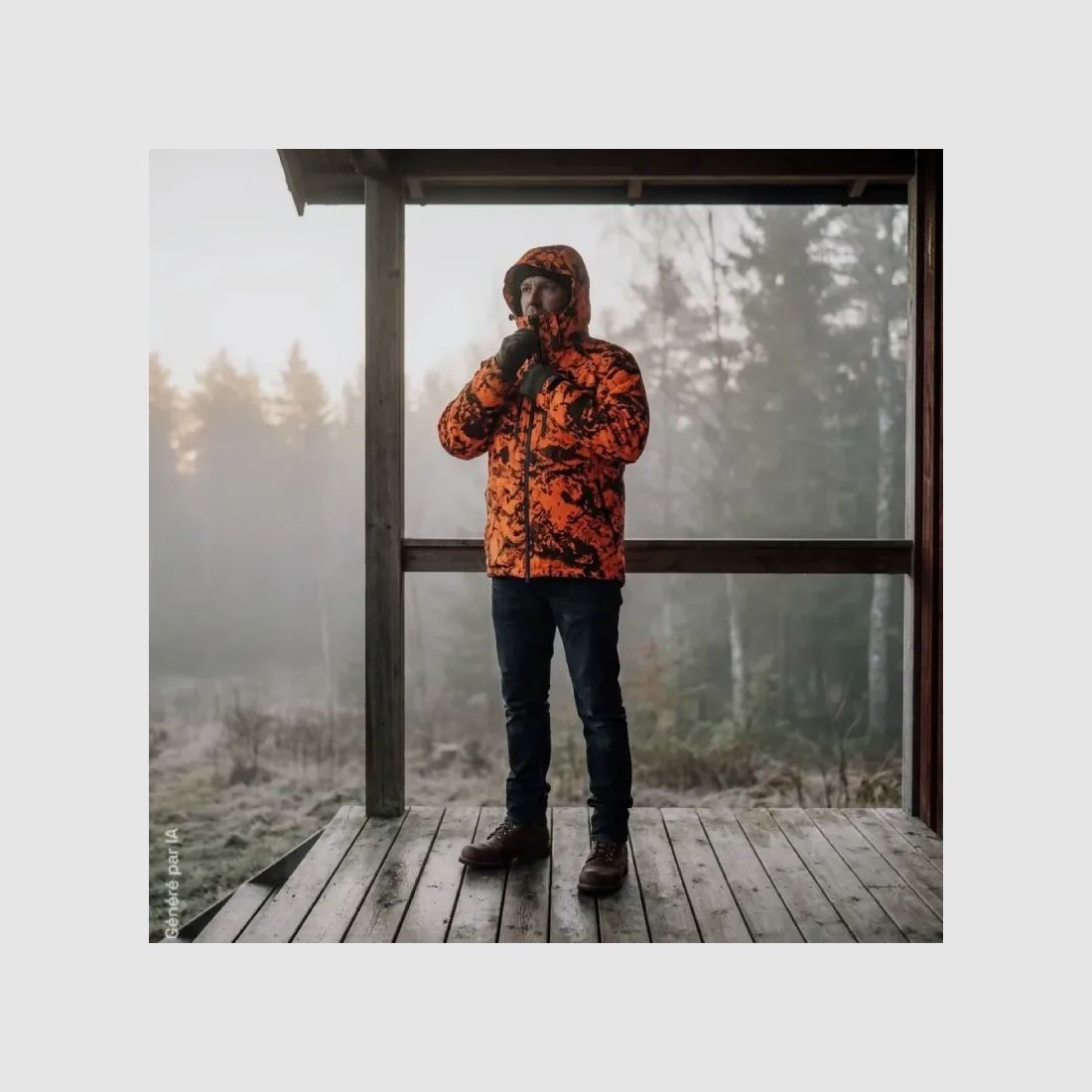 Isolierte Polyester-Camo-Jacke Orange, Bild 1 von 16