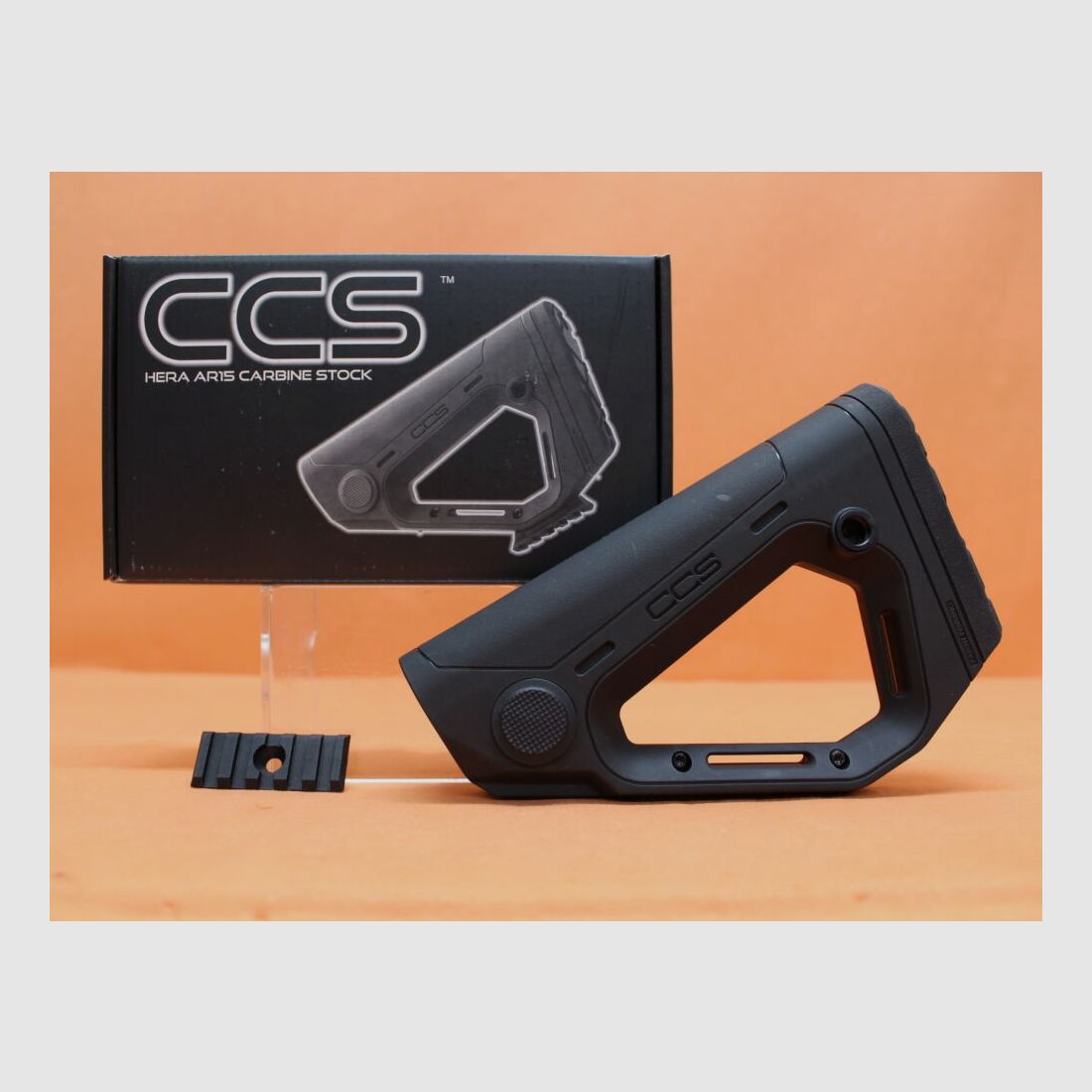 HERA AR-15: Buttstock HERA CCS-M-B (12.33) BLK Carbine Stock Polymer Black/ Push stock black