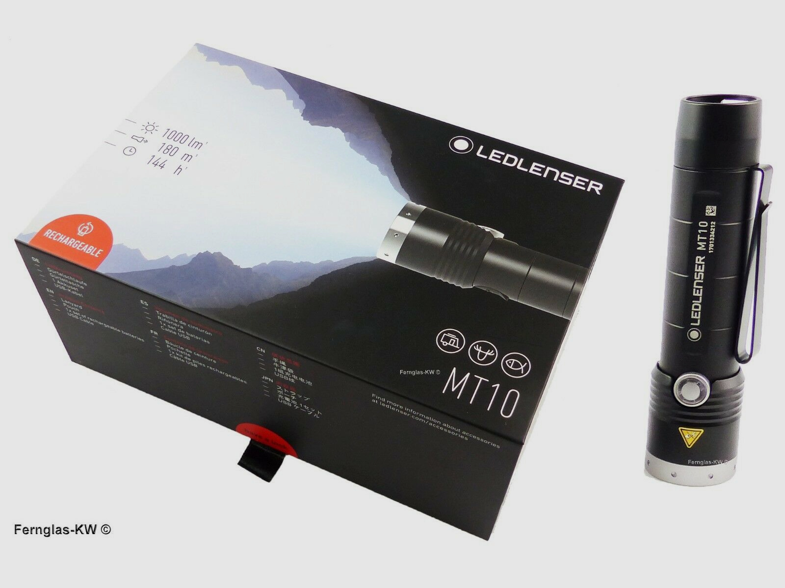 Ledlenser 500843 Boîte cadeau lampe de poche LED rechargeable MT10 puissance lumineuse 1000 lumens