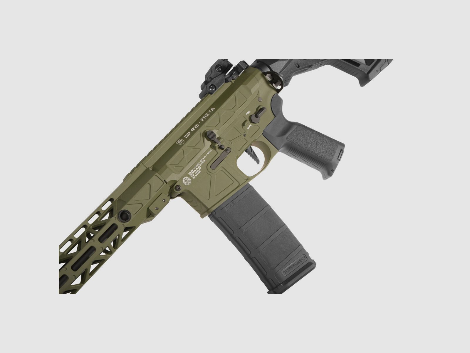 GP R15 FREYA 10" CNC Mlok FREYA ALPHA S-AEG Oliv Frei ab 18 Jahren | Delta Armory
