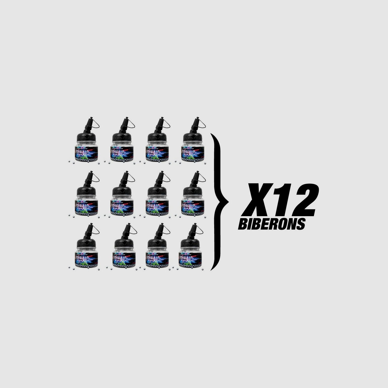 Pack Powair billes acier bb C4.5 X18000 (12 biberons)