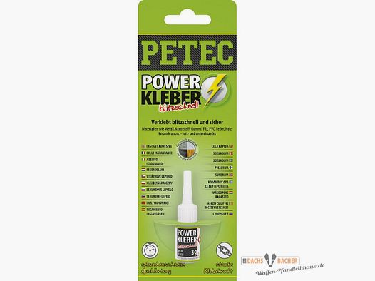 Power Kleber 3g PETEC Sekundenkleber