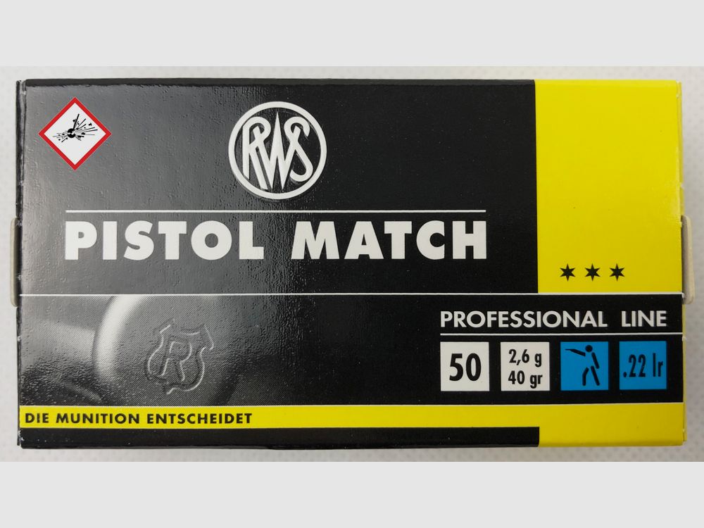 RWS cartucho de pistola de calibre .22lr Match