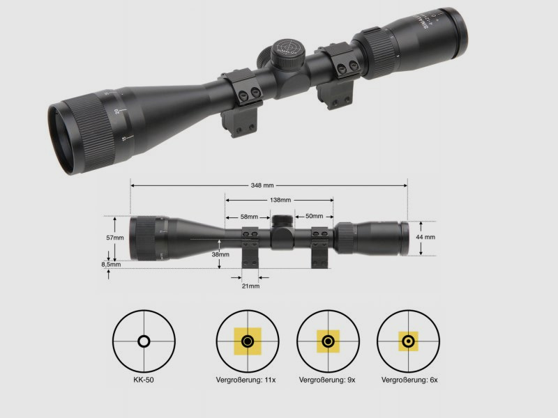 SIMALUX Zielfernrohr 4-12x44 Ringabsehen für z.B. DSB-Disziplin KK-50m