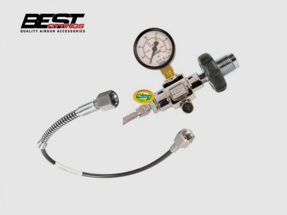BEST FITTINGS Anschlusskit für Flasche mit Manometer und Schlauch