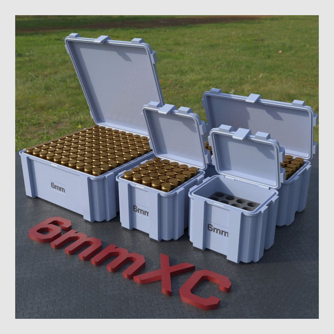 Filamelt scatola per munizioni / 6mm XC / 'coperchio a ribalta' / scatola per cartucce, scatola per munizioni, immagine 3 di 8