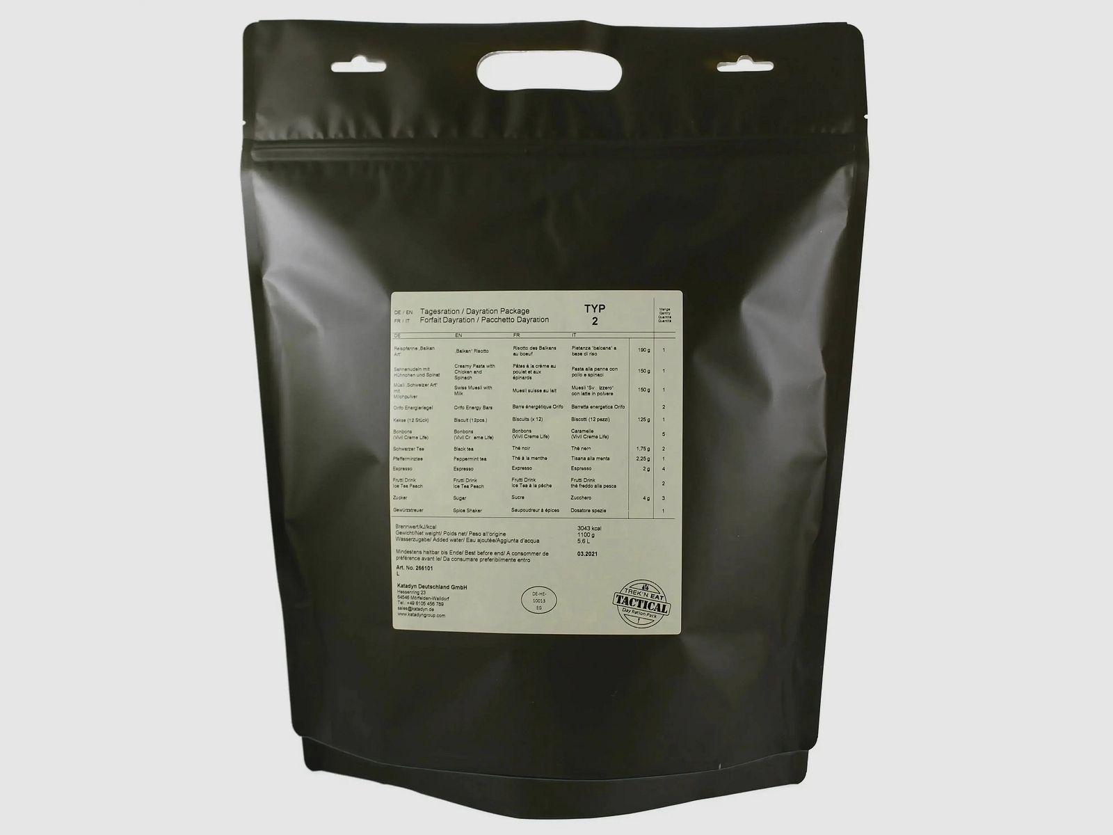 Pack de ration quotidienne Katadyn Type 2