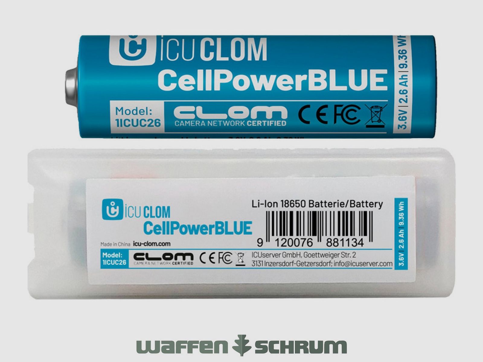 ICUserver Akku Blau 2600 mAH 18650