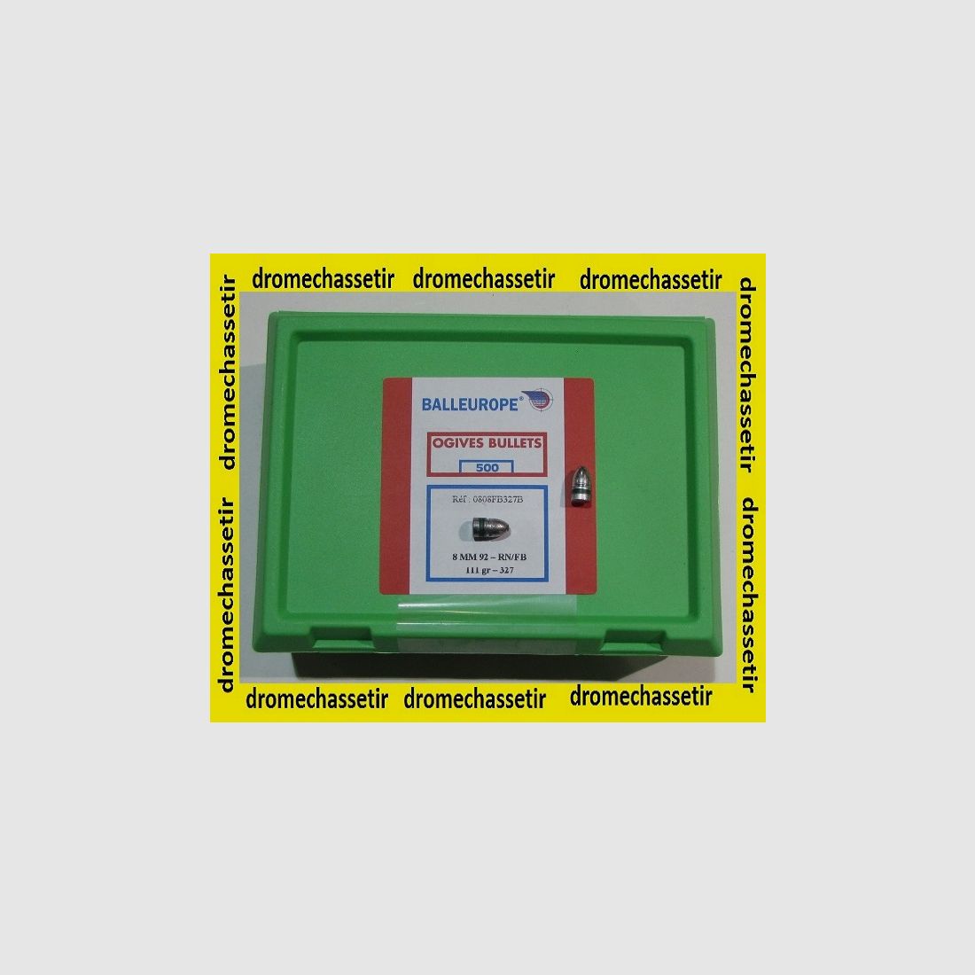 lote 500 balas Balleurope, calibre 8mm92, balas de plomo 111 grains punta redonda