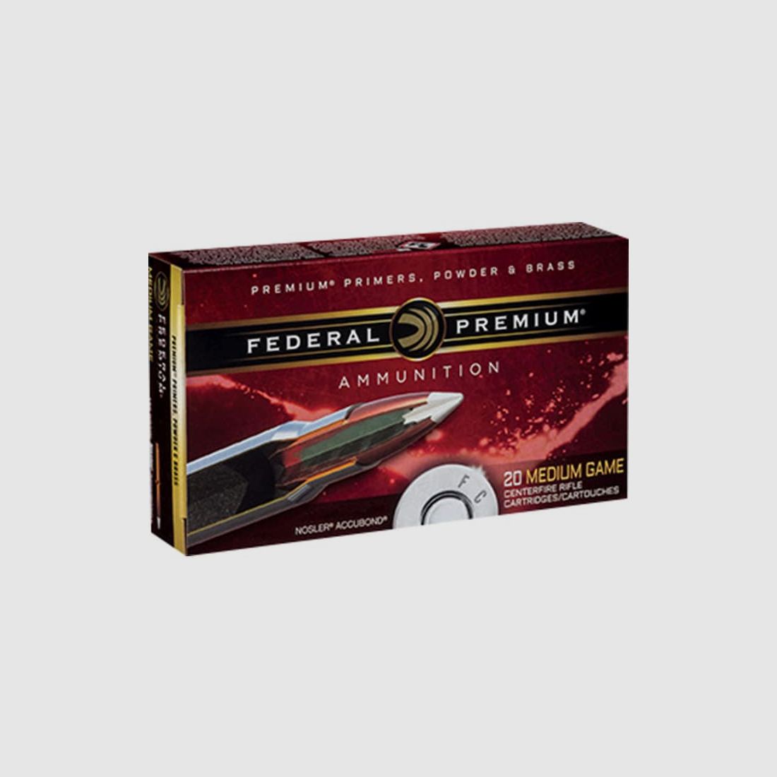 Federal Premium Nosler AccuBond .300 Rem. Ultra Mag. 180GR 20 Patronen