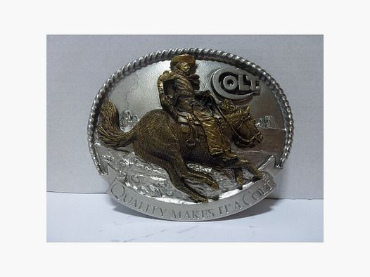 Seltene Gürtelschließe/-Schnalle COLT Reiter