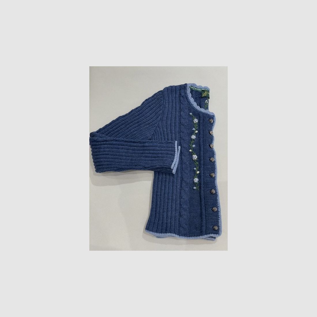 Dames vest van merinowol in blauw, afbeelding 1 van 2