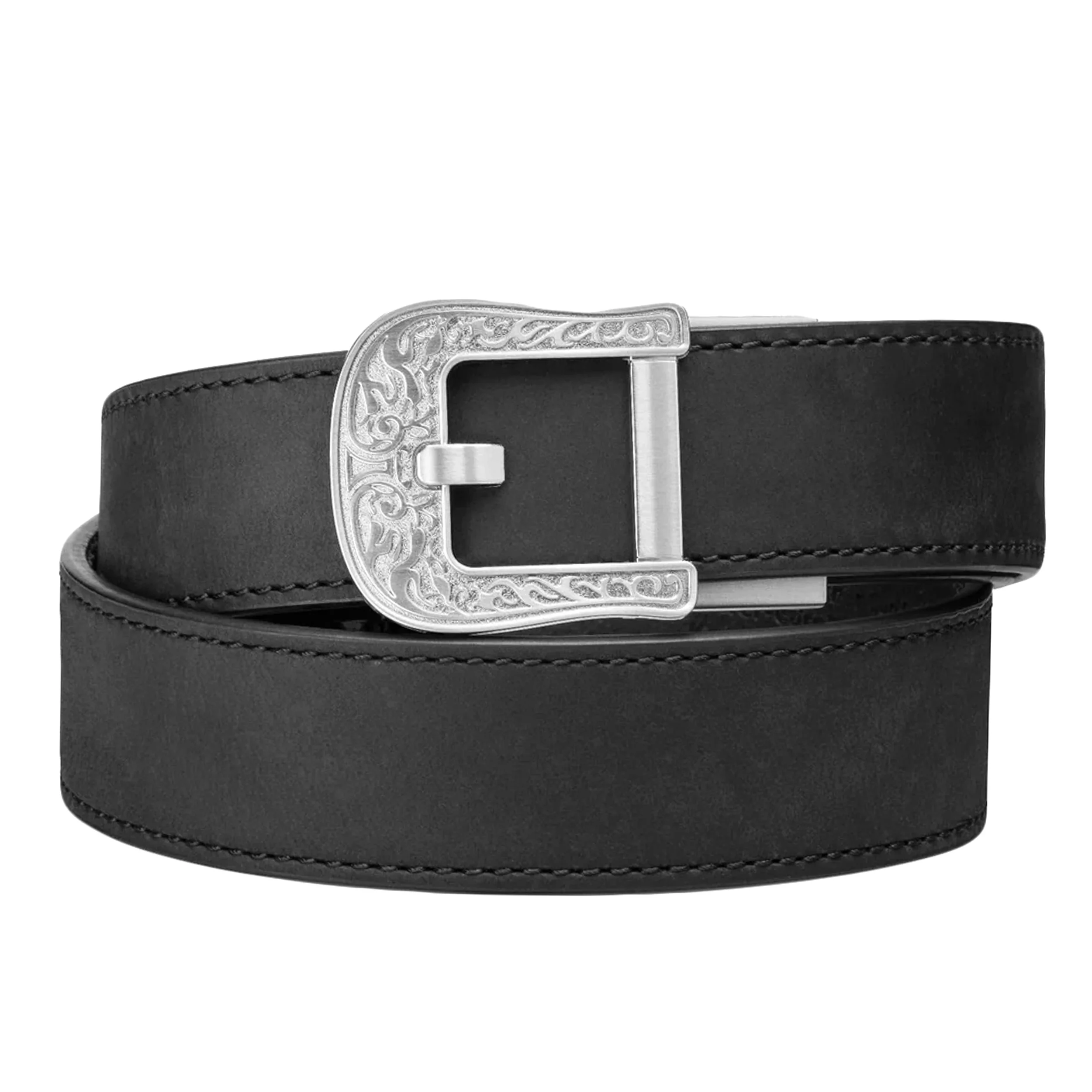 Pas Kore Essentials Rodeo Buckle Black Buffalo Leather Gun Belt (RODEO-WESTBLK), image 2 of 2