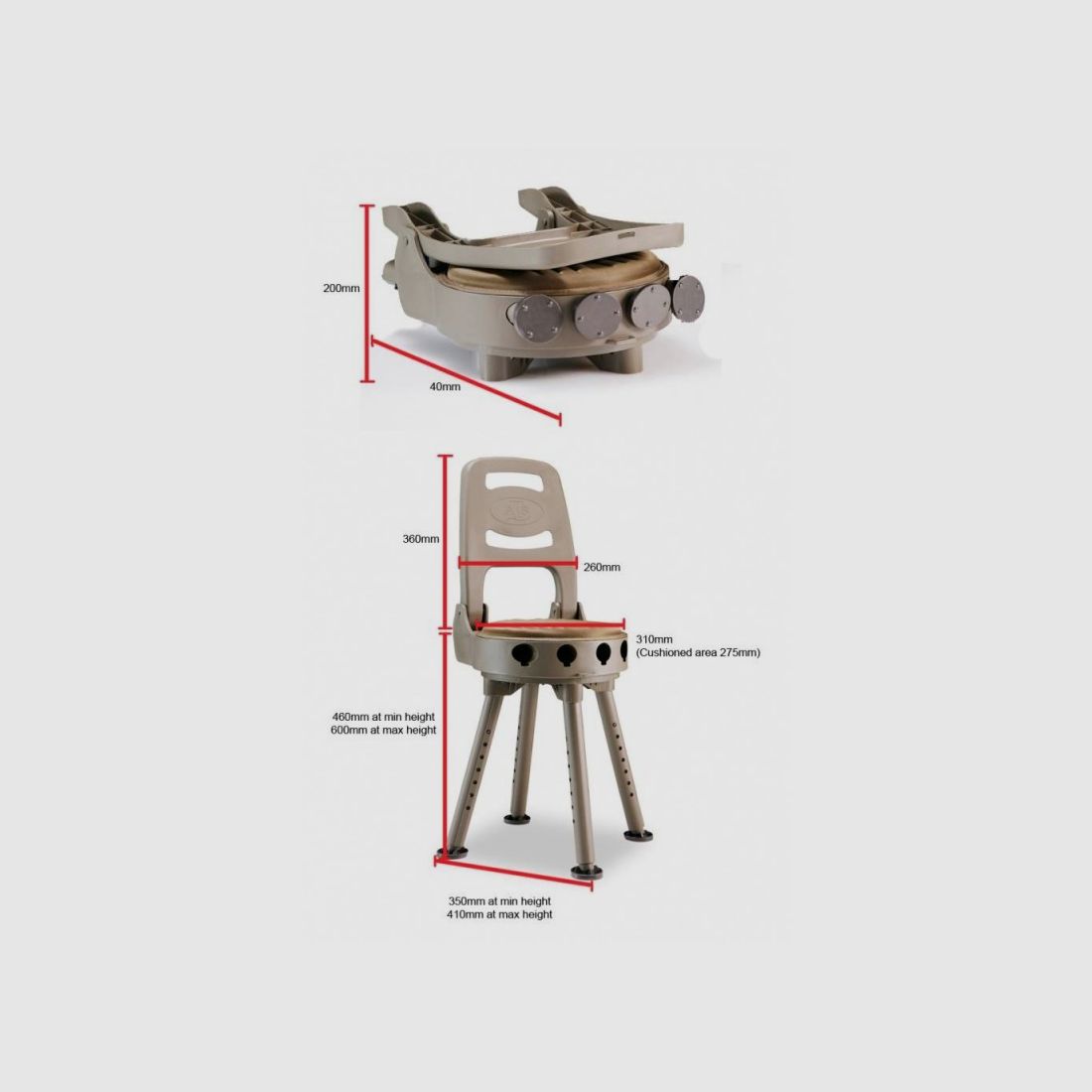 Chaise Pivotante Portable BERGARA, image 4 sur 5