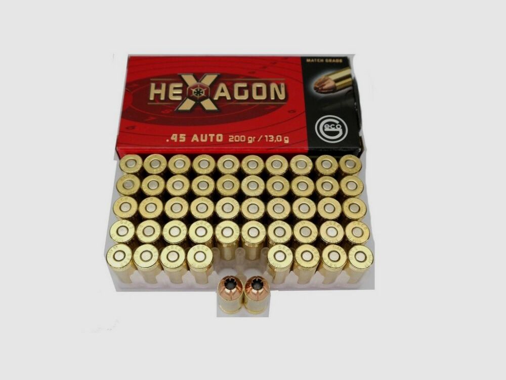 Geco .45 ACP Hexagon 200gr. 13 grams - .45 ACP