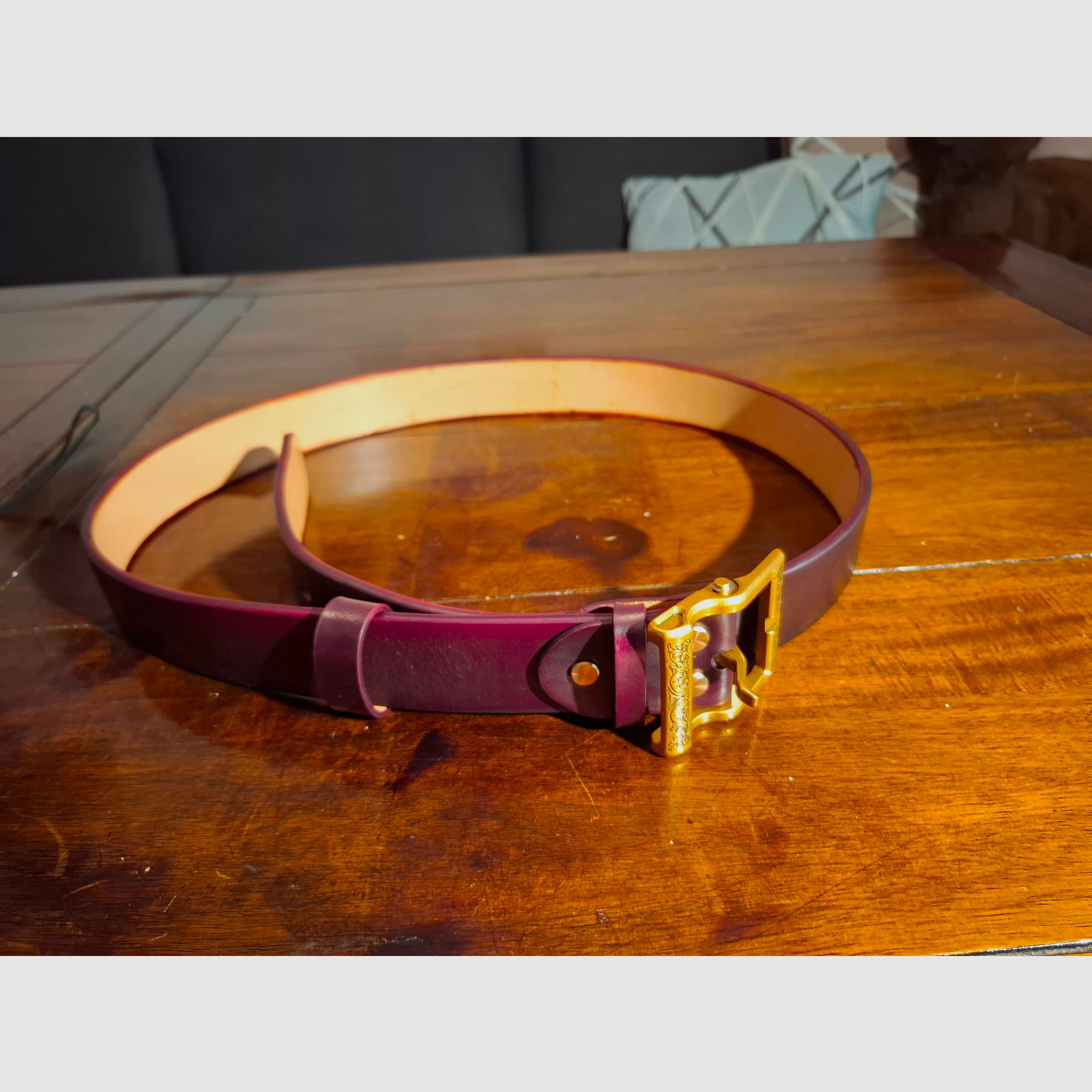 Handcrafted leather belt
