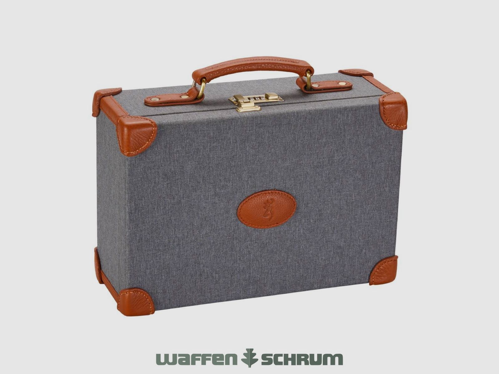 Browning Ammo Case Oryx  / Grau mit Lederecken / ca. 200 Schuss Kapazität