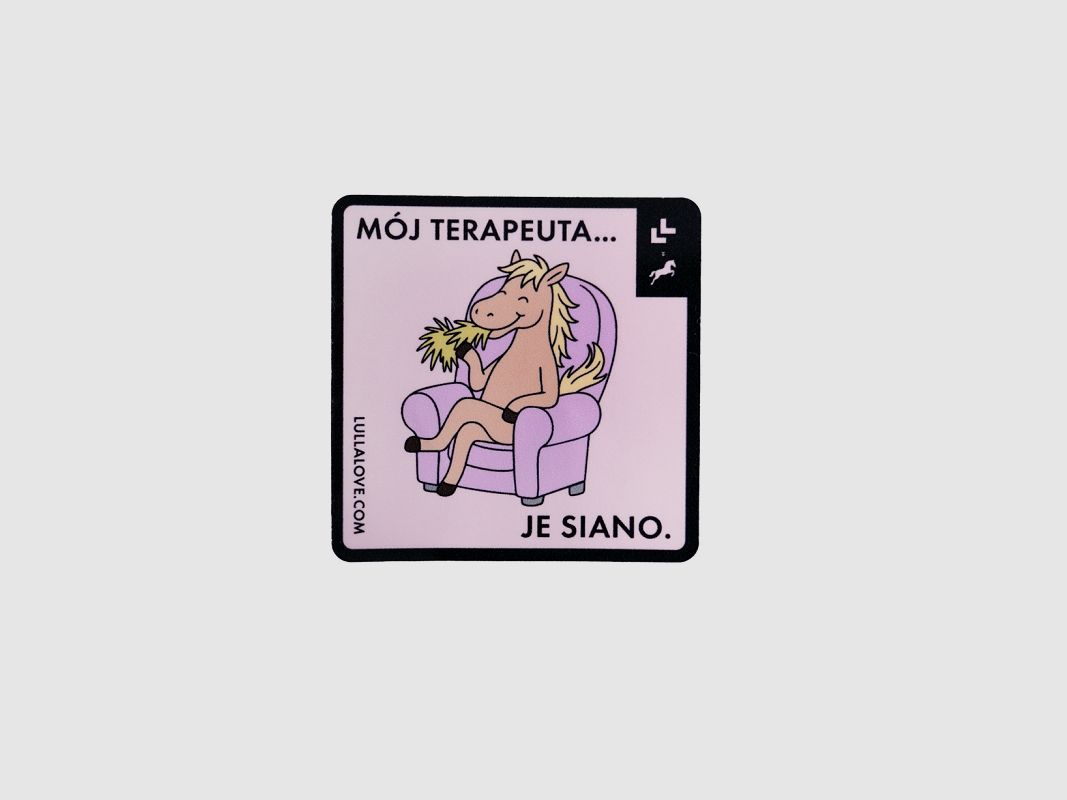 Magnete Lullalove per cassone/frigorifero – «Il mio terapeuta mangia fieno», immagine 1 di 2