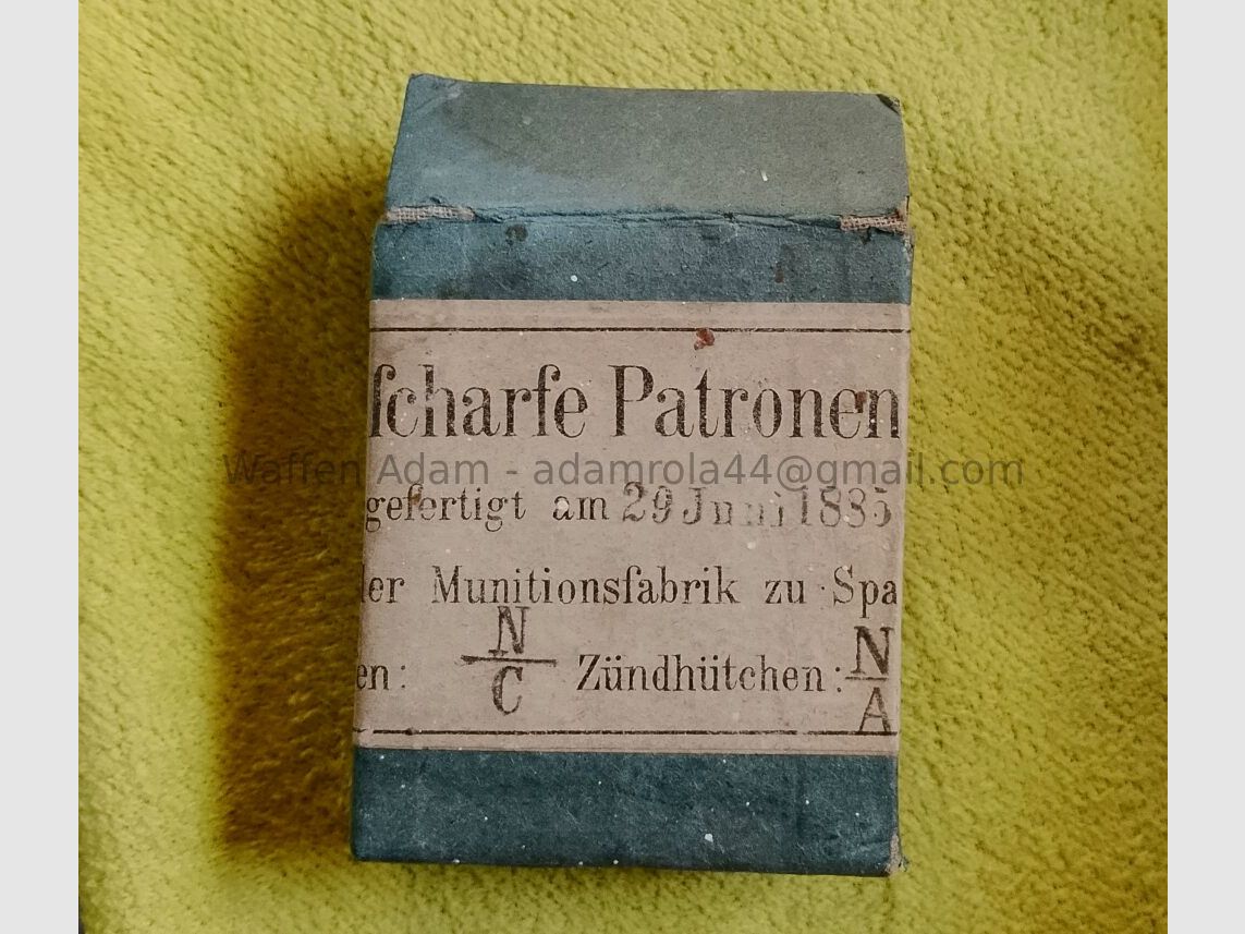 Munitionsfabrik Spandau 10 scharfe Patronen M/71