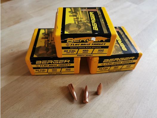 255 Stck. Berger .308 Flat Base 150 grs