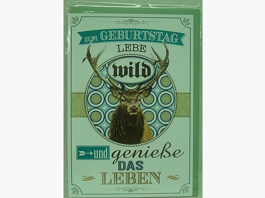 Geb.Karte Lebe Wild - genieße das Leben