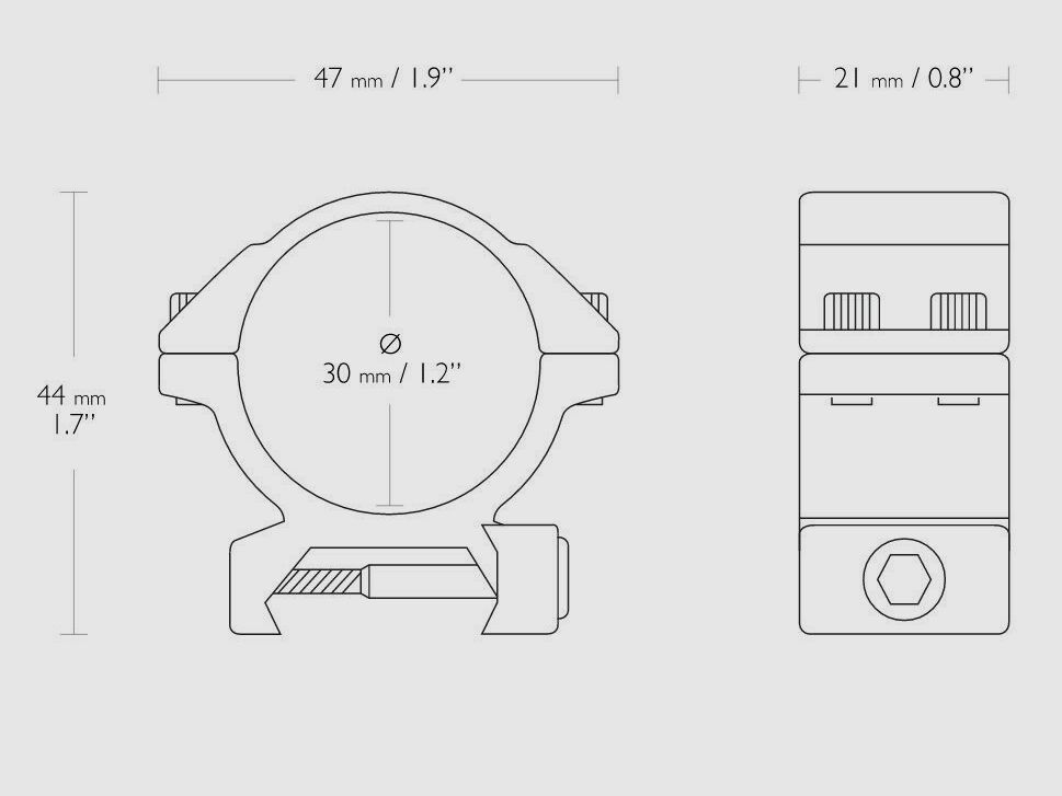 Exposant HAWKE 22115 30 mm Ringmontage Laag voor Weaver Rail Richtkijker Bevestiging V411