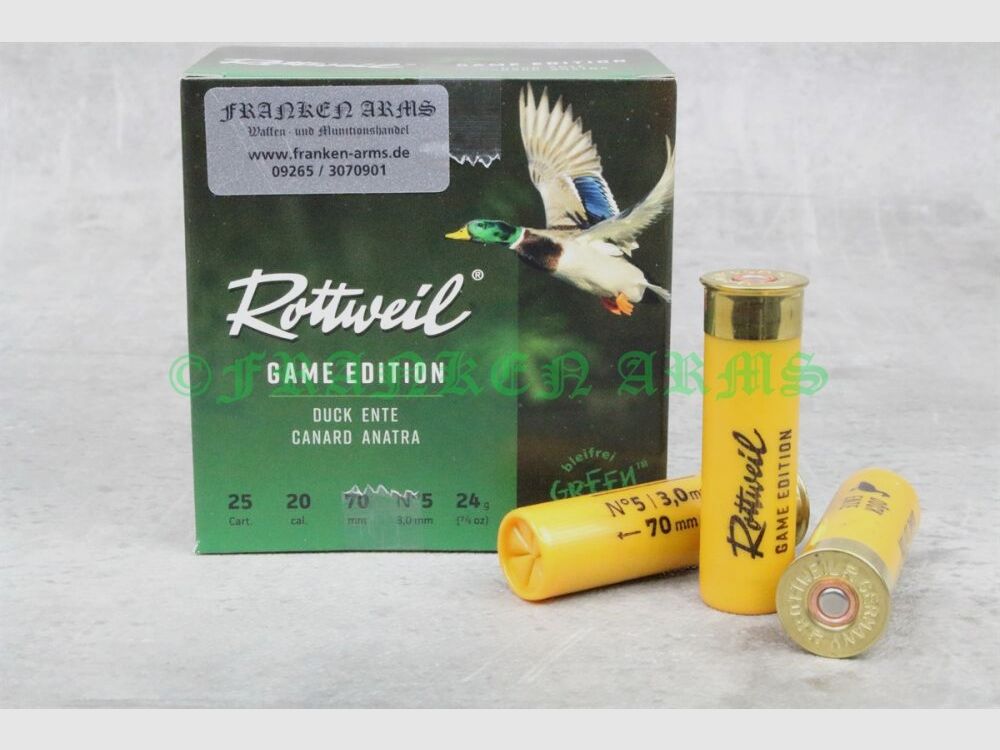 Rottweil Game Edition DUCK 20/70 3.0mm 25 pieces Rottweil Game Edition DUCK 20
