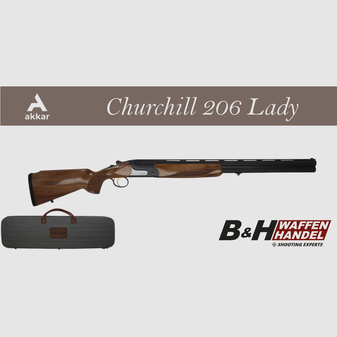  Akkar Silah  Churchill 206E Lady Black LINKS / Damenflinte / Bockdoppelflinte / BDF / Stahlschrotbeschuss