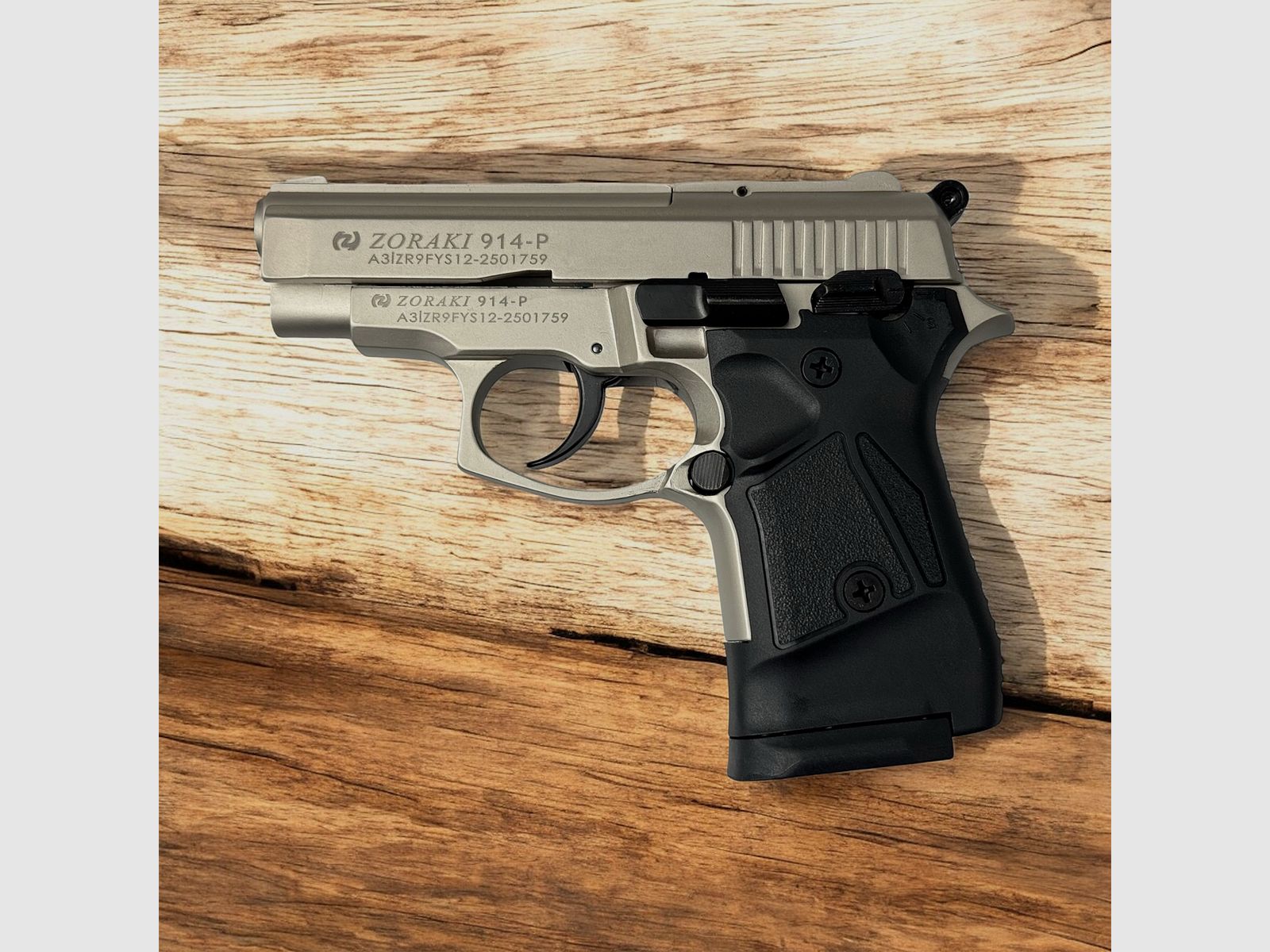 Zoraki schreckschusspistool 914 kal. 9mm P.A.K satijn