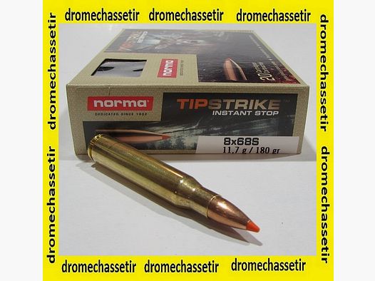 boite 20 Cartouches calibre 8x68S Norma Tipstrike 180 grains N20180412