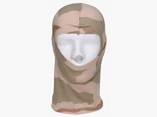 Balaclava, 1-Loch, dnn,3 Fb. desert, 100 % Baumwolle