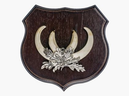 Keilerbrett Wappen - Dunkle Eiche 20x19 cm