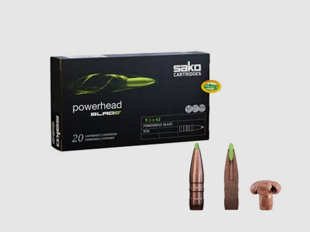 SAKO Munition Kal. 9,3 x 62 Powerhead Blade 230 gr. monolithisch