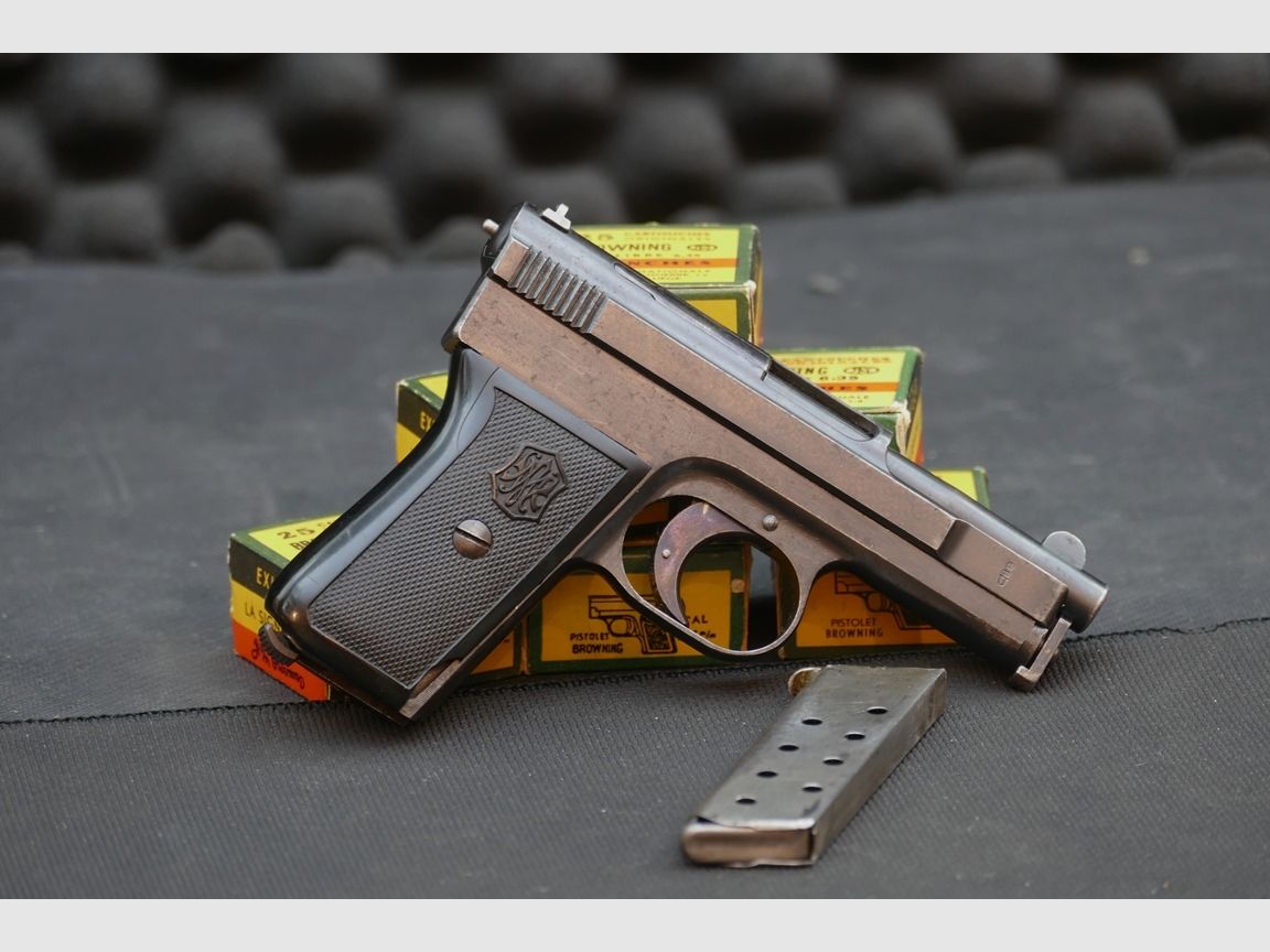 Mauser 1910, 765mm Browning, Ersatzteilträger, Lauf aufgebaucht.