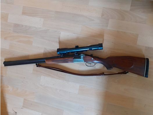 Langwaffe Sauer & Sohn Bockbüchsflinte 16/70 und 7x65R mit Zielfernrohr Zeiss Diavari 1,5-6 UND Einstecklauf