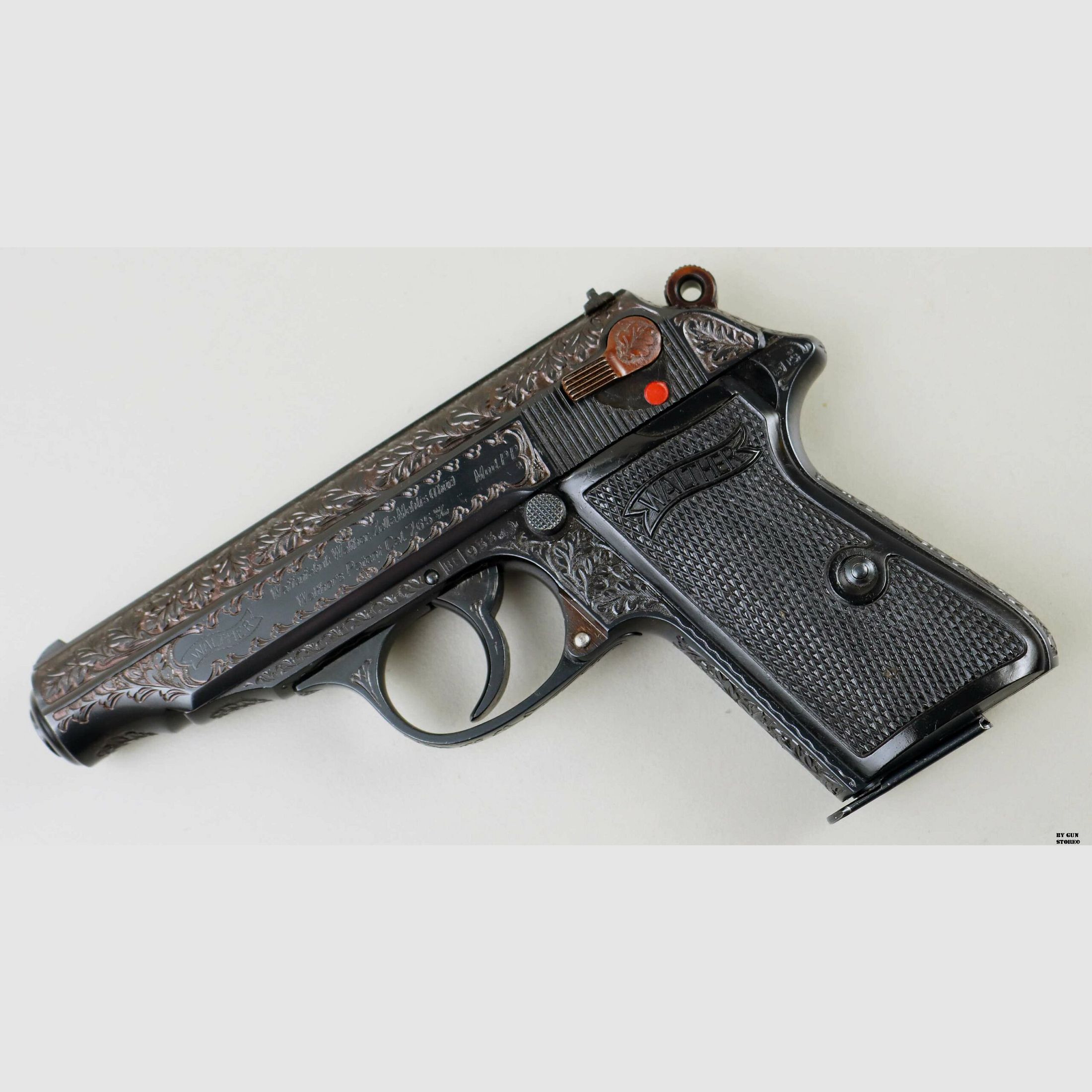 Pistola Walther Zella mod. PP “Engraved Luxus” cal. 7,65 matr. 967068, immagine 2 di 13