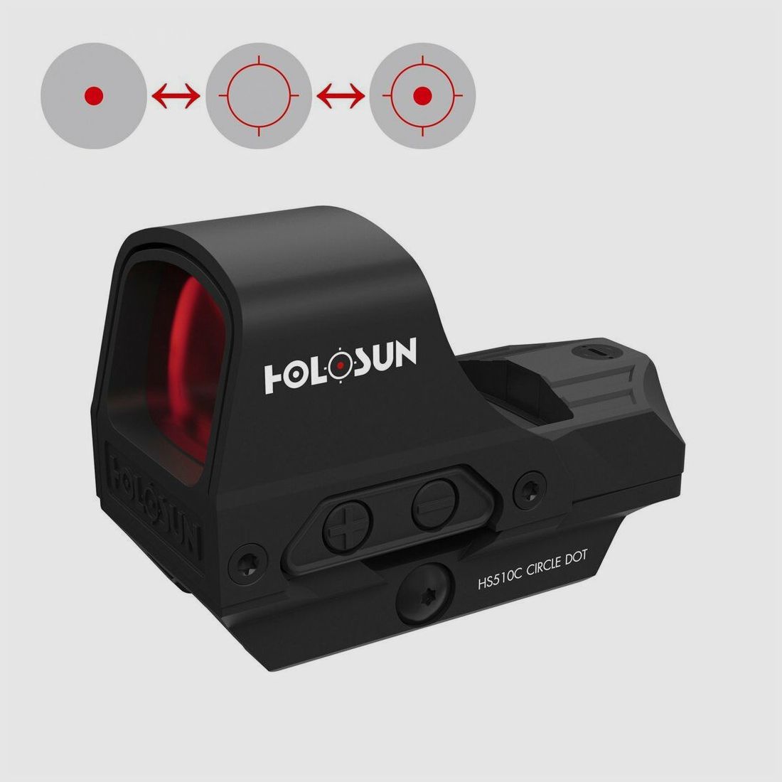 Holosun HOLOSUN Visor de punto rojo HS510C CLASSIC punto rojo de 2MOA y círculo de 65MOA