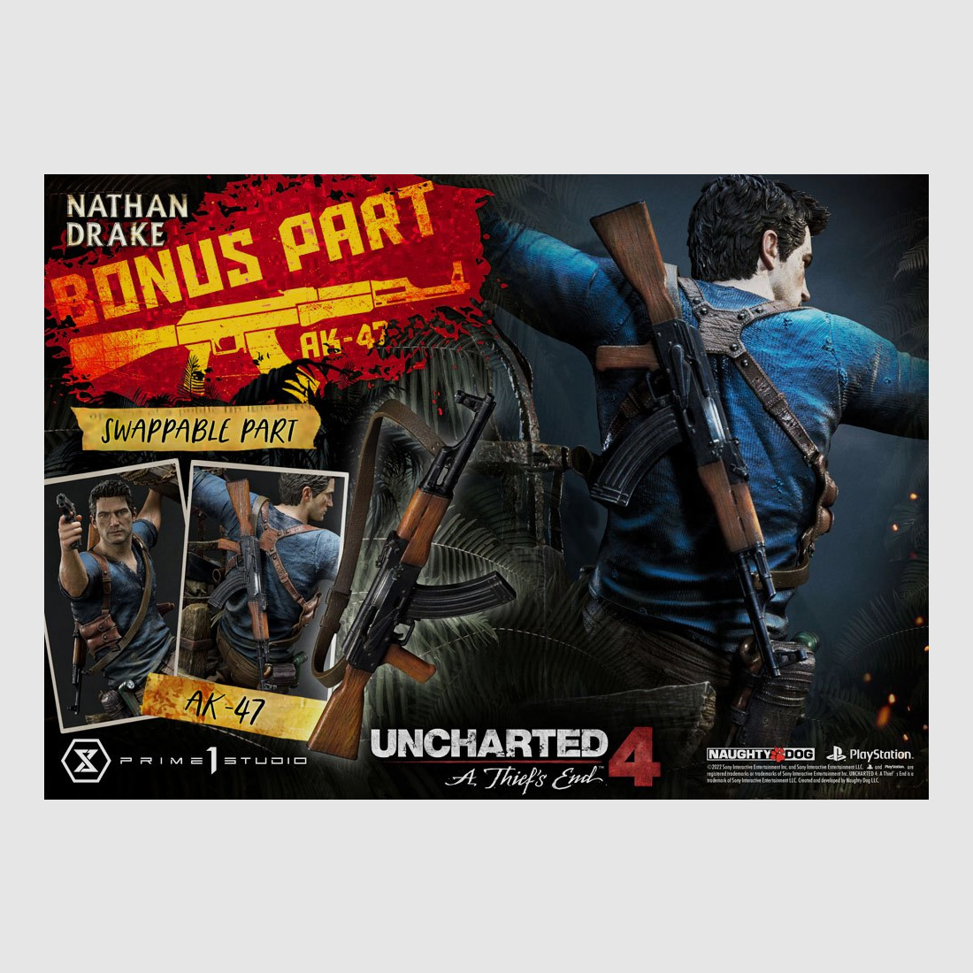 Uncharted 4: A Thief's End Ultimate Premium Masterline Statue 1/4 Nathan Drake Deluxe Bonus Version 69 cm | 43005