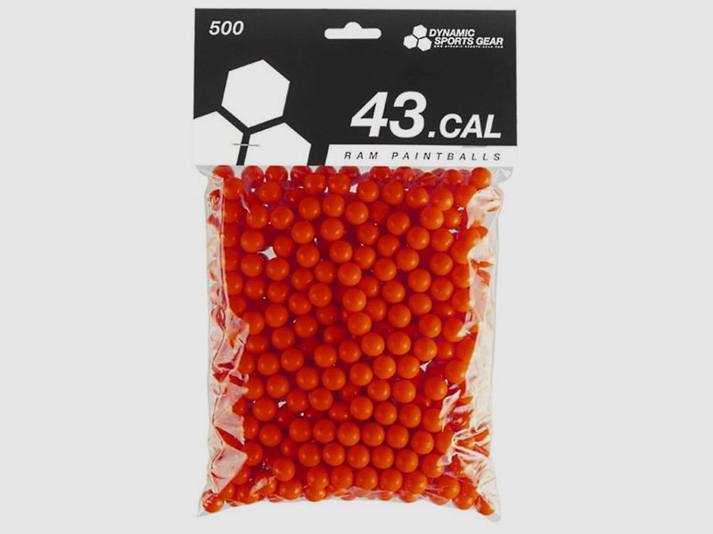 Farbkugeln Dynamic Sports Gear Paintball 43 RAM Kaliber .43 rot 500 StĂĽck