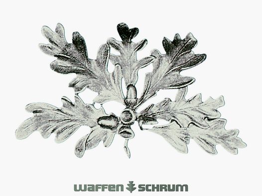 Fritzmann Keilerwaffen-Deckblatt Eichenlaub - sechsblättrig Alpaka versilbert