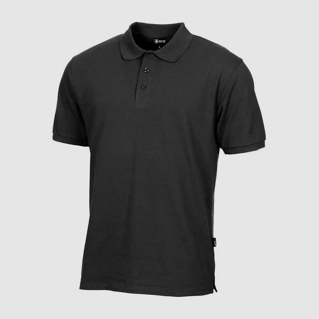 MFH MFH Poloshirt mit Knopfleiste - Schwarz / S Herren