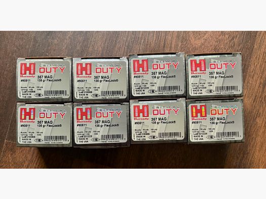 200 Schuss - Hornady .357 Magnum FlexLock 8,7g / 135grs – Hochwertige Defensivmunition
