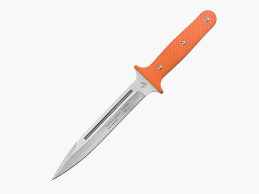 PUMA XP cuchillo para jabalí 13, cuchillo de caza, naranja G10 con piel de pez, funda Kydex