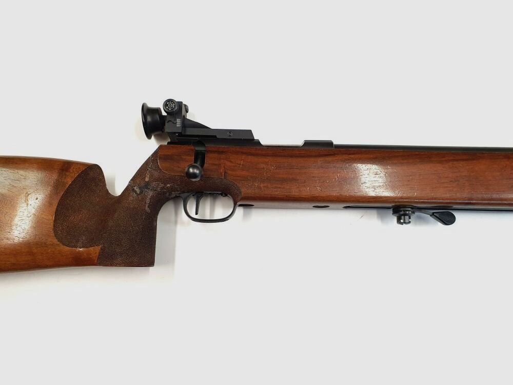 Fusil à un coup Walther, fusil de match Walther KK en calibre .22 LR avec dioptre, diaphragme iris, guidon en anneau