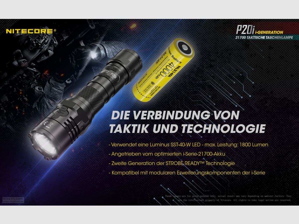 Nitecore P20I Taschenlampe P20i 1800 Lumen