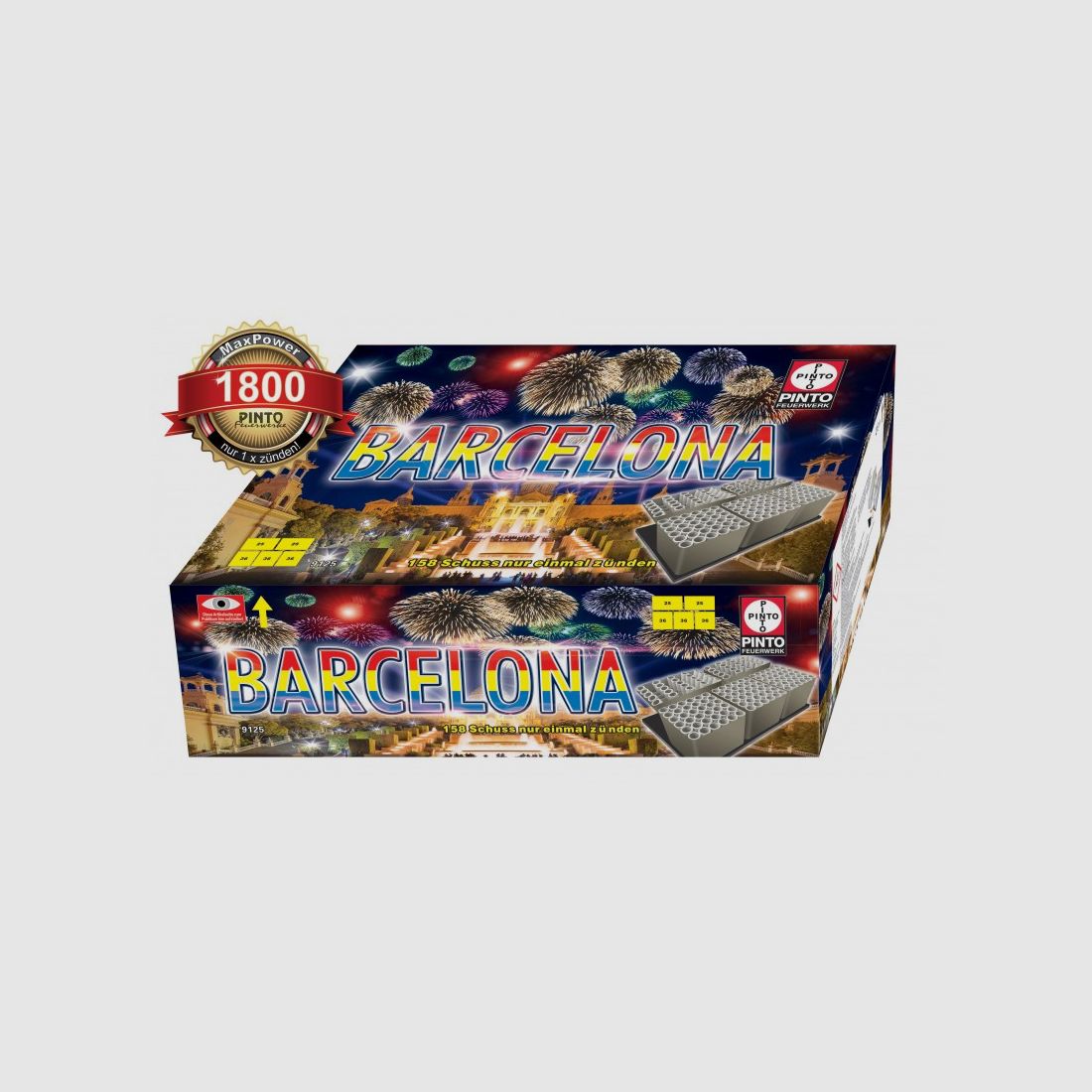 BATTERIEFEUERWERK BARCELONA 158 RD 1800G NEM 140 SEC KAT F2