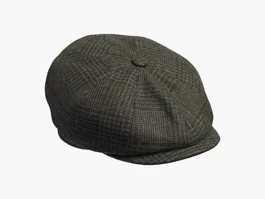 Laksen Willow Bakerboy Tweed Cap, willow