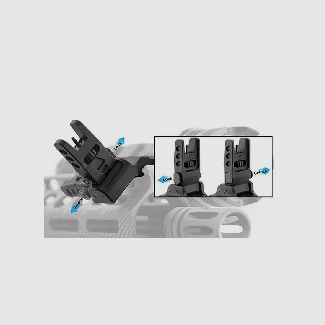 AR15 - Guidon avant Flip Up incliné à 45° - Picatinny, image 4 sur 8