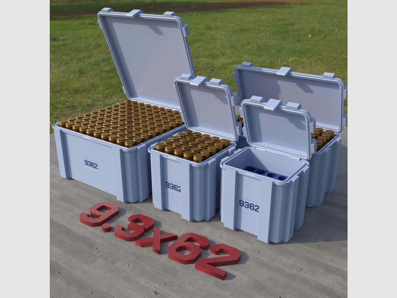 Filamelt ammunition box / 9.3x62 / 'flip lid' / cartridge box, ammo box, image 3 of 8