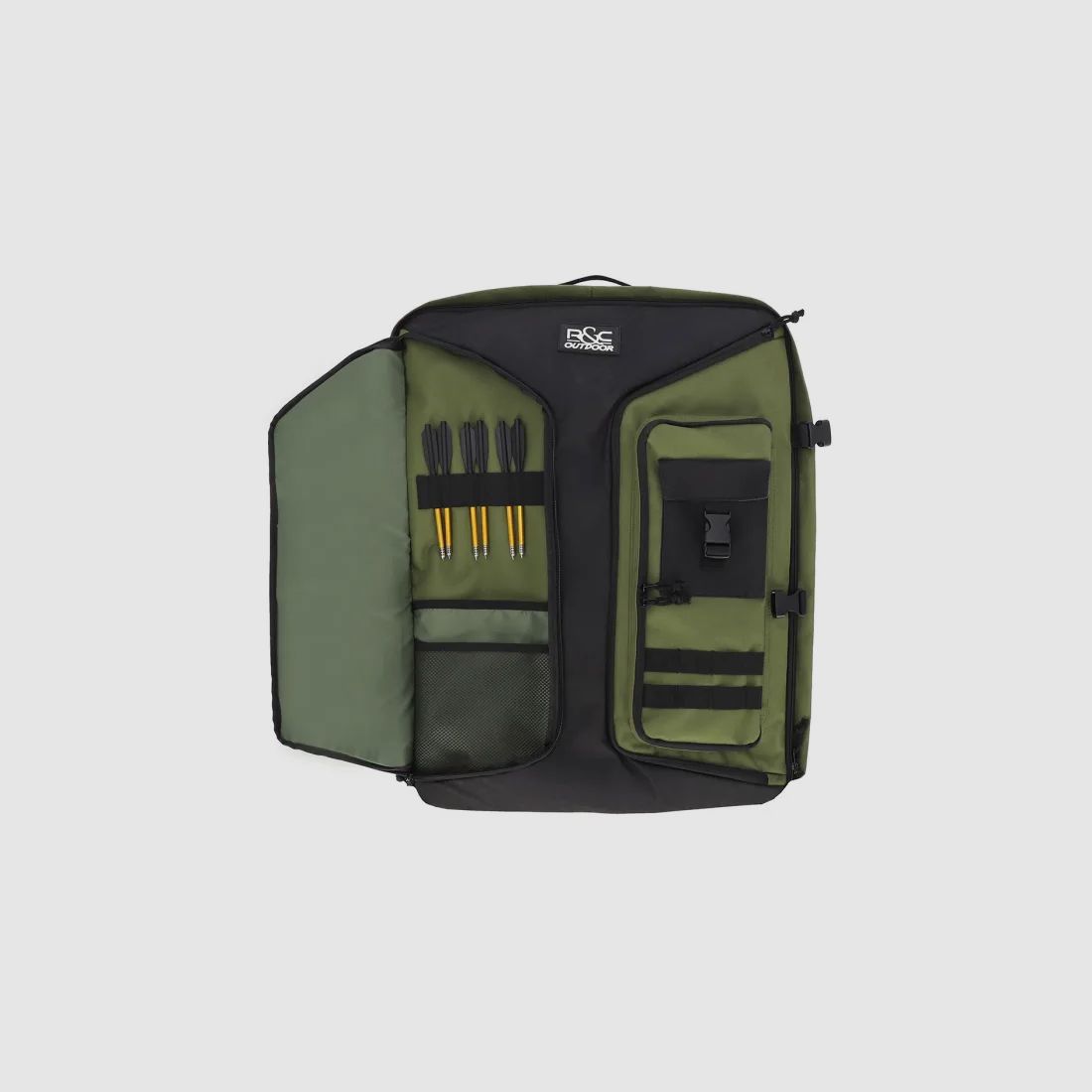 Multifunktions-Rucksack / Armbrust - Transporttasche - ca. 80 Liter - Oliv/Schwarz